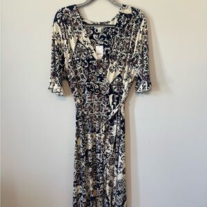 Cato Dress size 18/20W.  Ivory/Blue NWT